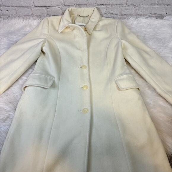 Calvin Klein Winter White Ivory Coat - Picture 3 of 7